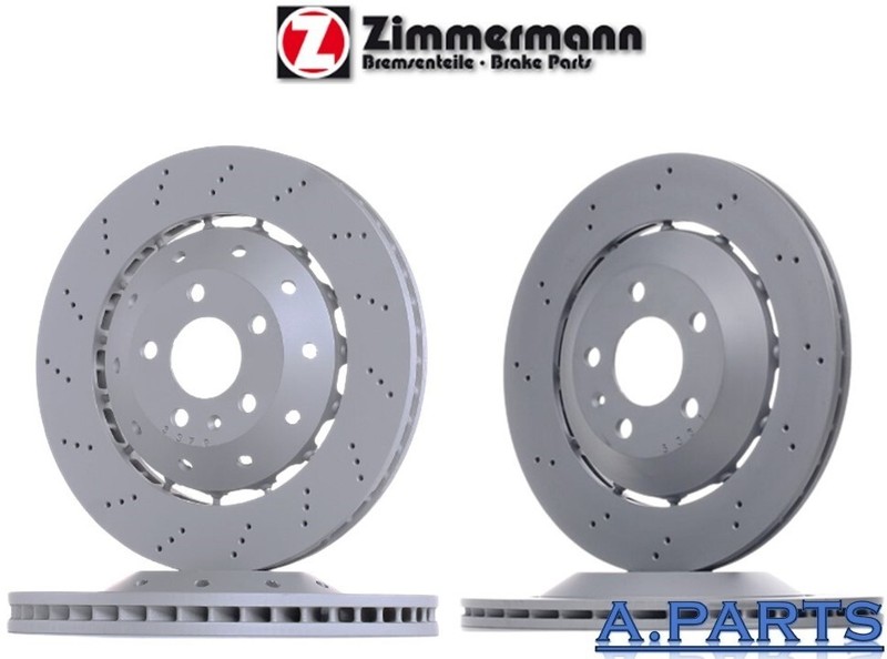 Zimmermann 4x brake disc drilled 365/330 mm front rear Audi RS5 8T3 8F7