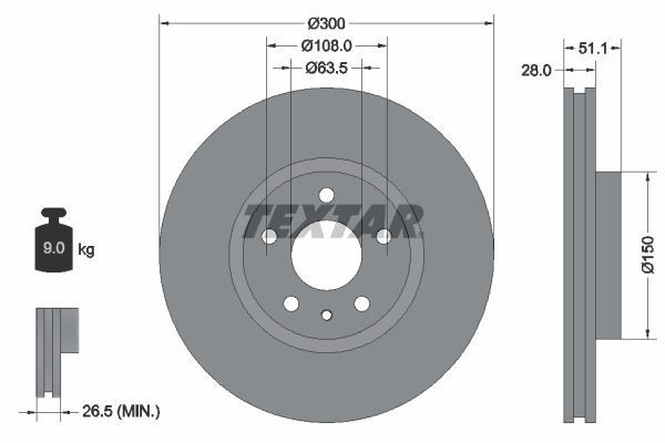 TEXTAR Brake Discs Rotors & Pads Front Braking Service Set Fits Ford Mondeo gallery