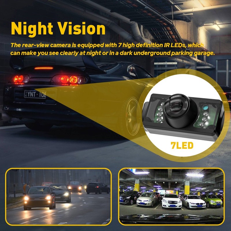 1xSet 170° Car Rear View Backup Camera W/ 7LED Reverse Parking IP68 Night Vision gallery