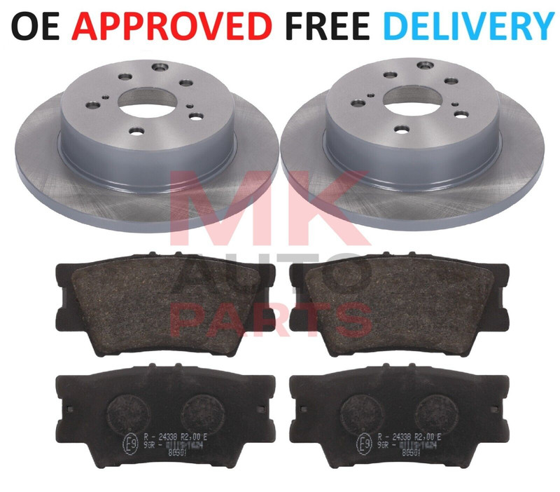 FOR TOYOTA RAV4 PETROL DIESEL 2.0 2.2 REAR BRAKE DISC AND PADS 2006 TO 2012 MK3