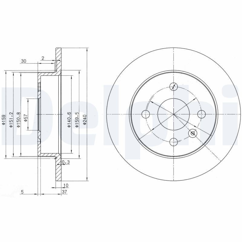 Delphi Pair of Brake Discs BG3403