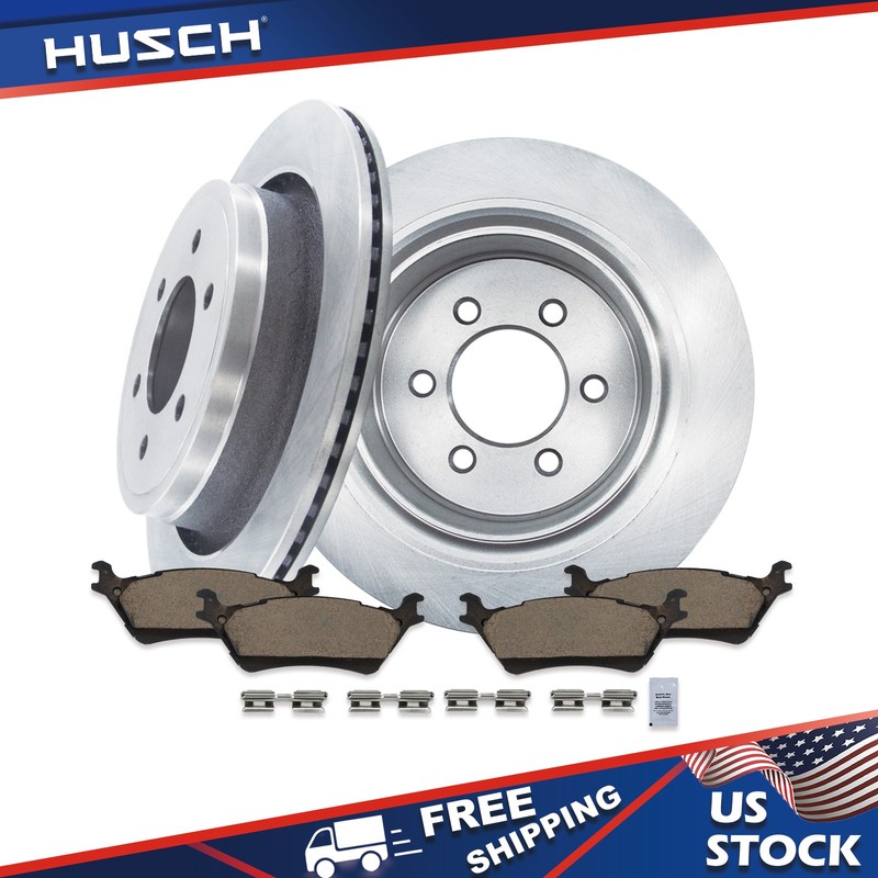Rear Disc Brake Rotors and Ceramic Brake Pads for Ford F-150 2010-2020 348mm