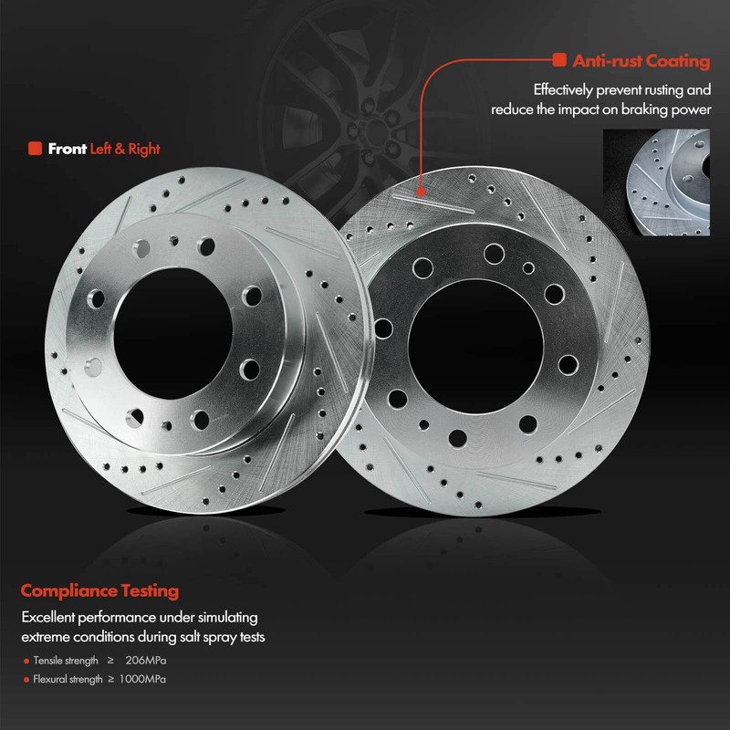 Front Drilled Brake Rotors & Ceramic Brake Pads for Chevrolet Express 3500 GMC gallery