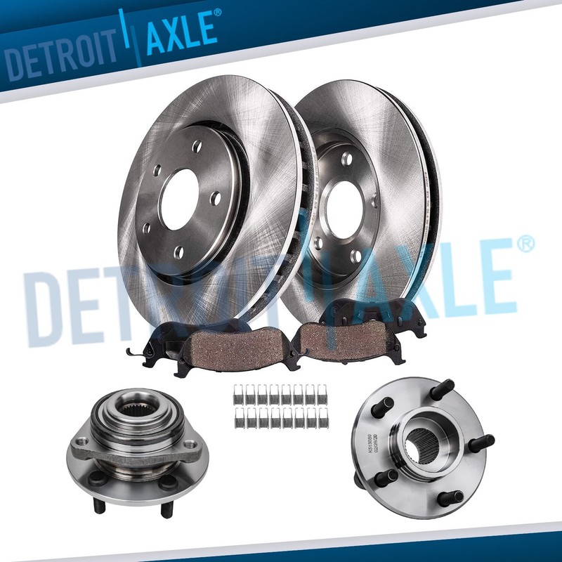 297mm Front Brake Rotors Pads + Wheel Hub for 1998-2004 Chrysler Concorde Dodge