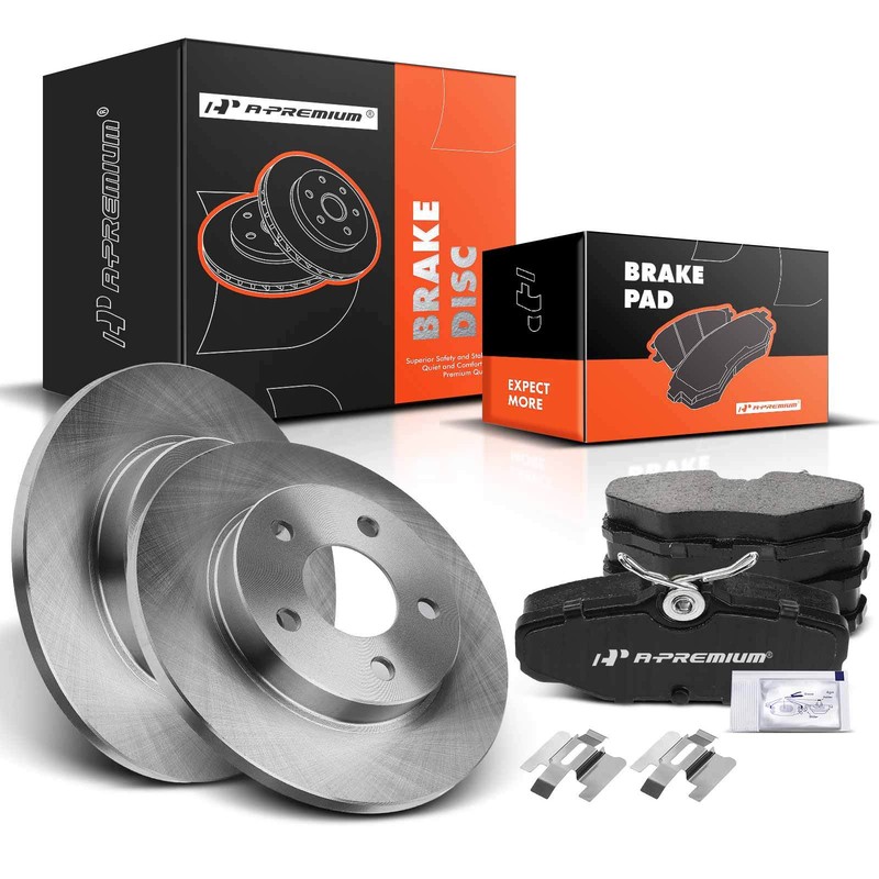 A-Premium Rear Disc Brake Rotors & Ceramic Pads for Ford Taurus 93-05 Lincoln