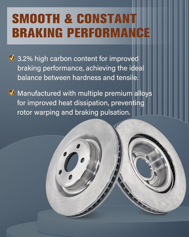 Front Brake Rotors Vented for 2004 - 2009 Dodge Durango 2002- 2010 Ram 1500 gallery