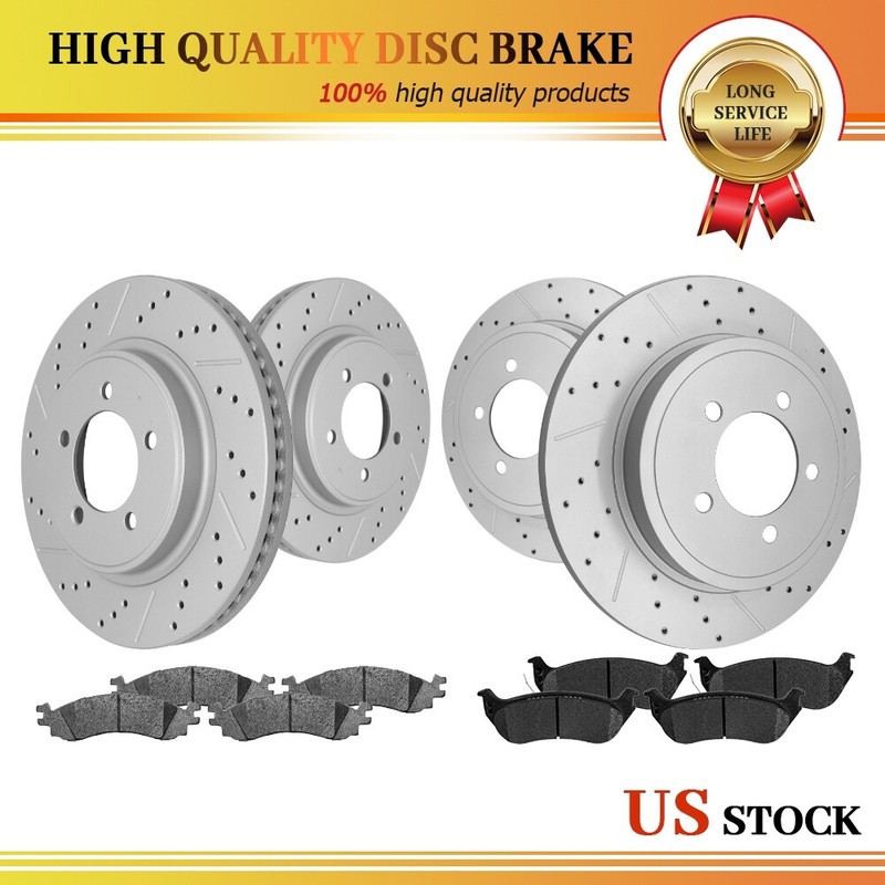 Front & Rear Rotors + Brake Pad for Ford Explorer Sport Trac Mercury Mountaineer