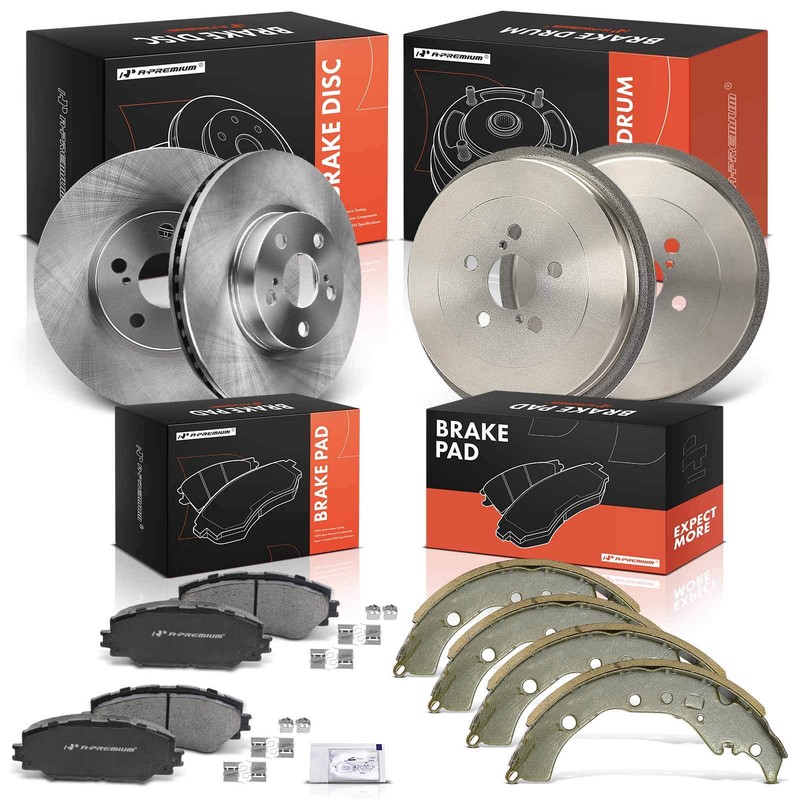 Disc Brake Rotors & Brake Pads Front & Rear Side for Toyota Corolla 2009-2019
