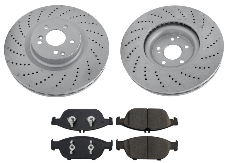 For Mercedes Benz E550 12-14 Convertible Front Coated Disc Brake Rotors & Pads