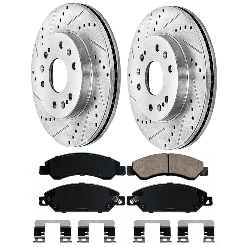 Front Drilled Rotors & Brake Pads for Chevy Silverado Taho CADILLAC CHEVROLET