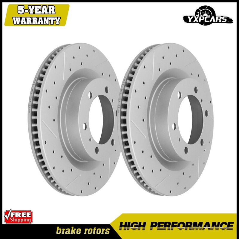 Front Drilled Disc Brake Rotors For 2010 – 2020 2021 Lexus GX460 Toyota 4Runner