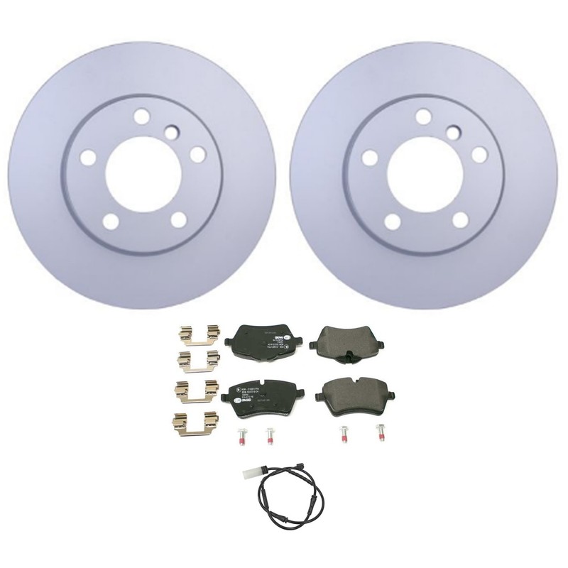Hella Front Rotors Low-Met Disc Brake Pad Kit For Mini R60 Cooper Countryman