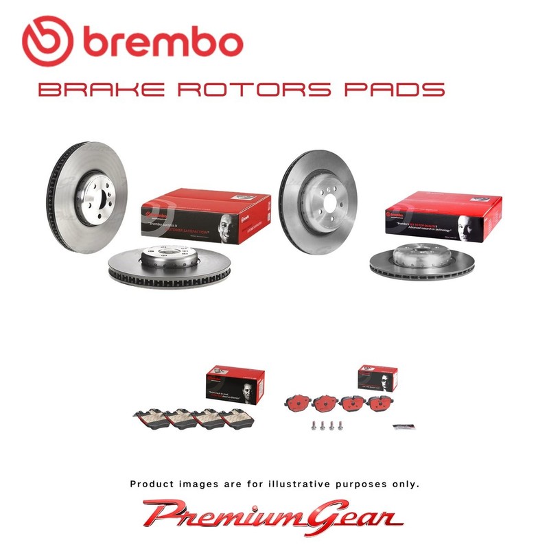 Front+Rear Brembo Composite Disc Rotors+NAO Brake Pads for BMW X5 F95 G05 18-20