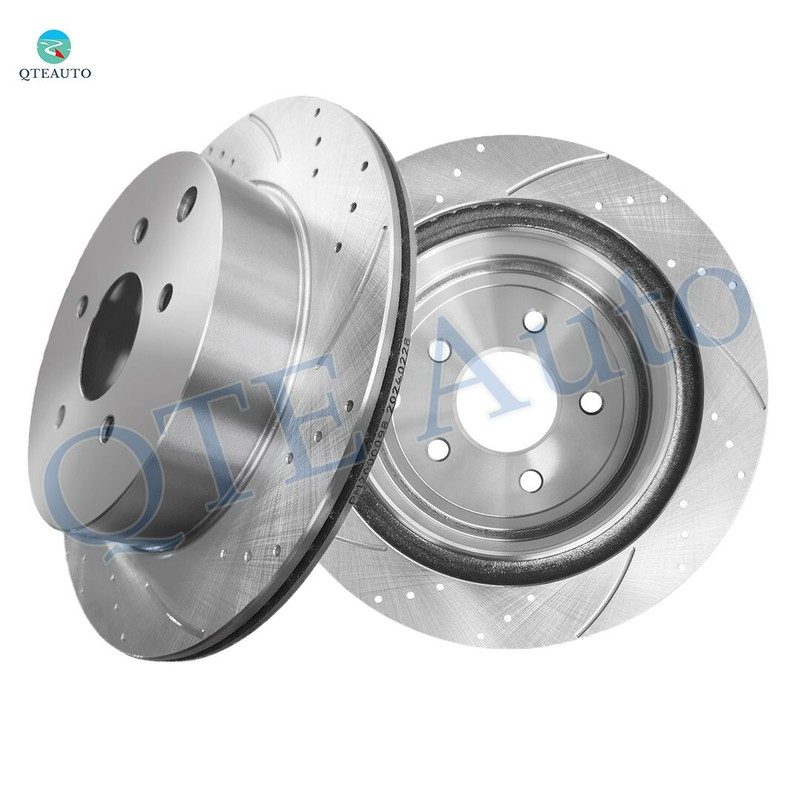 Rear 308mm Drilled Slotted Brake Disc Rotors For 2013 Infiniti JX35