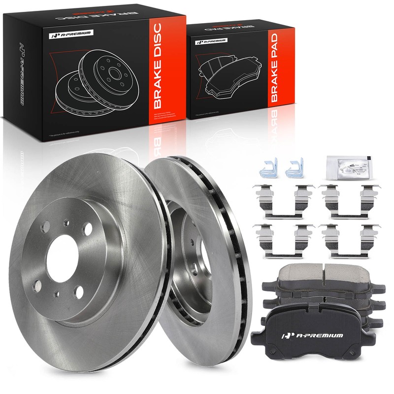 A-Premium Front Disc Brake Rotors & Ceramic Pads forToyota Corolla 98-02 Chevy