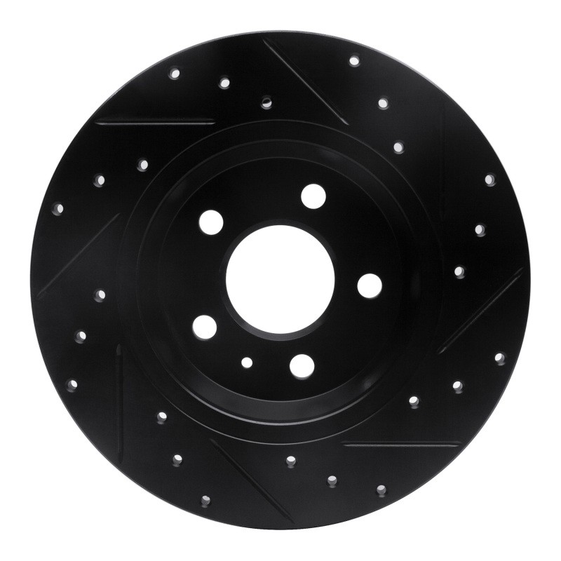 R1 For 09-25 Audi A4 Left Drilled & Slotted Black Brake Rotor gallery