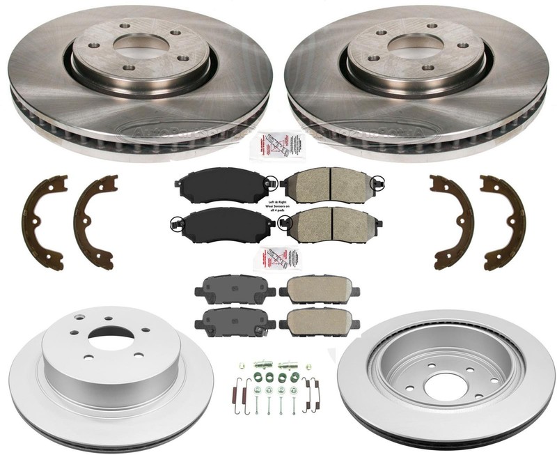 Front & Rear Brake Rotors & Brake Pads Brake Shoes For Infiniti FX35 2006-2008
