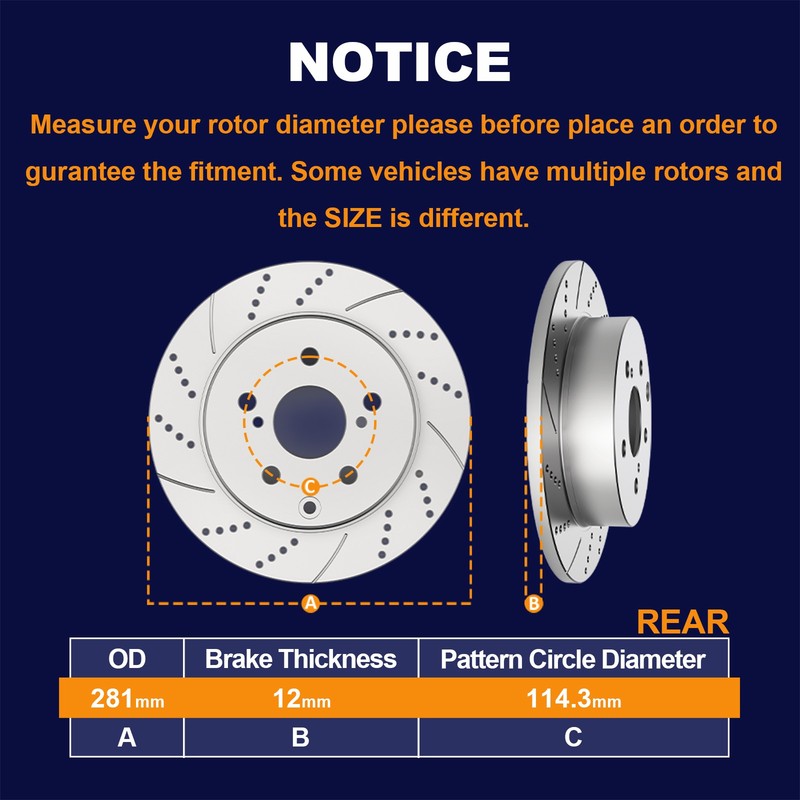 Front Rear Brake Rotors and Ceramic Pads for 2006-2018 Toyota Rav4 Lexus HS250H gallery