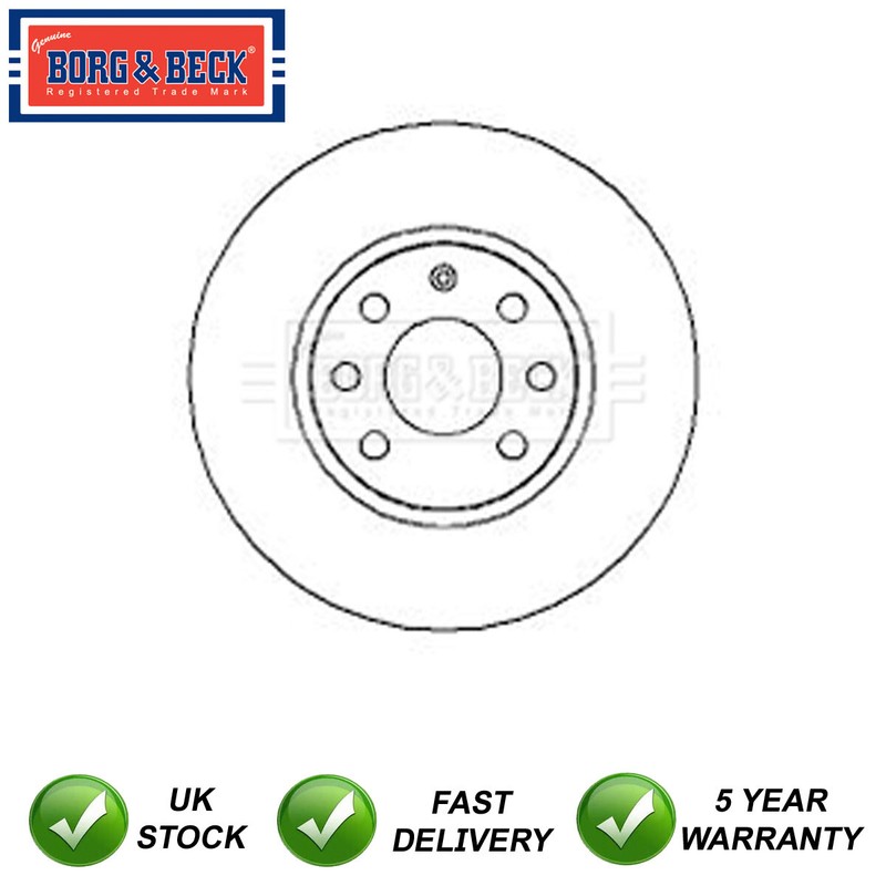 1x Brake Disc Front Borg & Beck Fits Vauxhall Combo Corsa Meriva 9196050