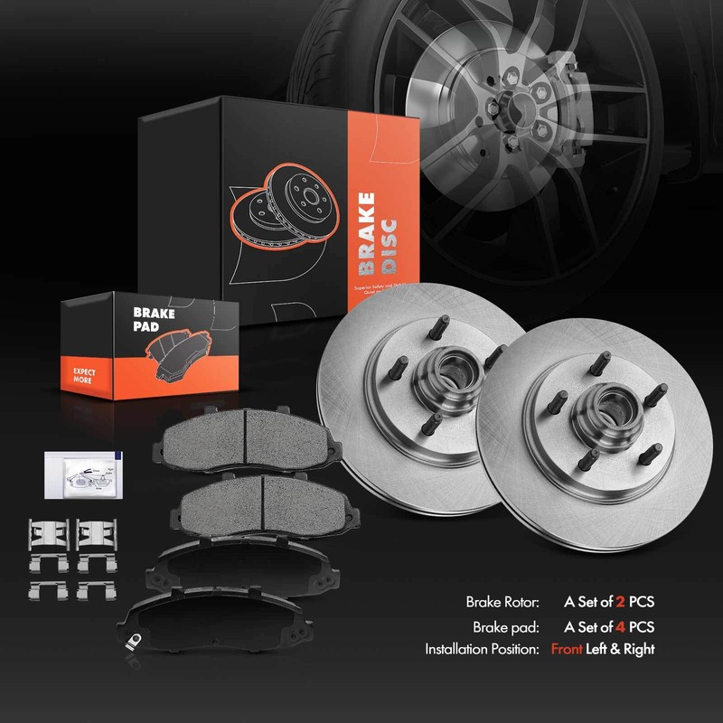 Front Brake Rotors & Brake Pads for Ford F-150 2000-2003 Lincoln Blackwood 2002 gallery
