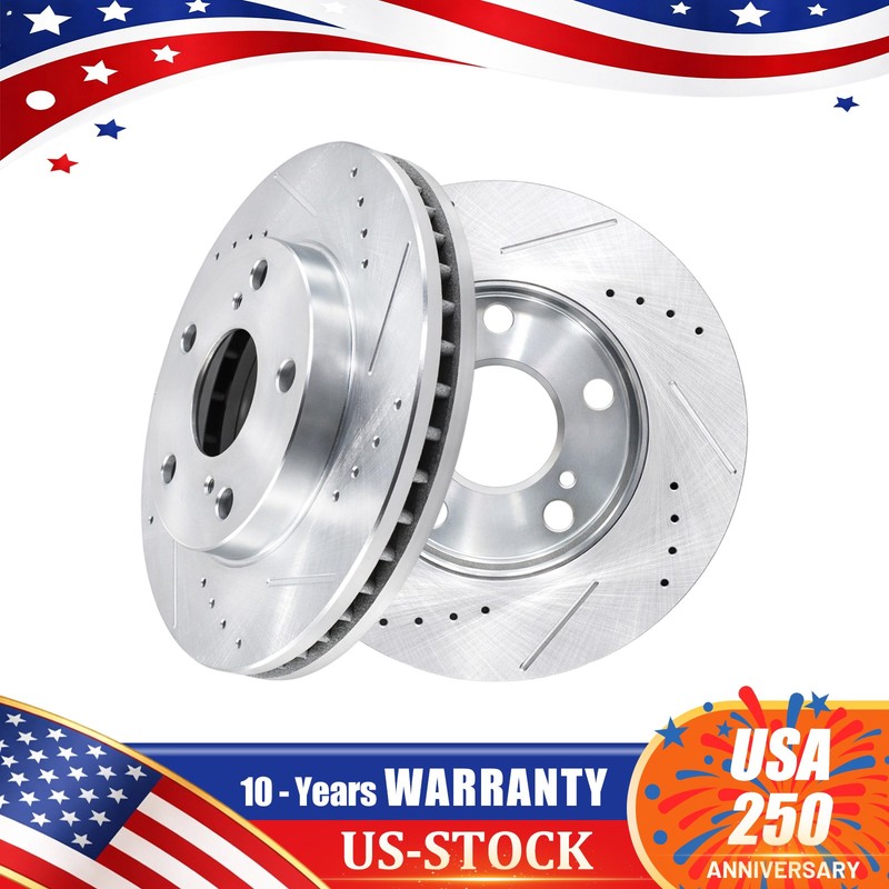 Drilled and Slotted Brake Rotors for 1992 – 2001 Toyota Camry 4 Cyl 10.04″ Front