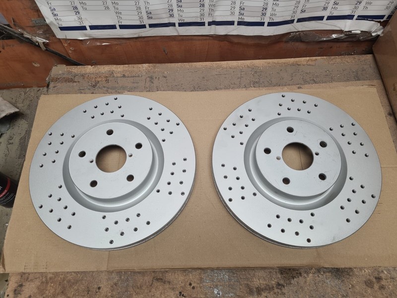 FIT FOR SUBARU IMPREZA 2.0 WRX STI 326MM X 114 PCD CROSS DRILLED BRAKE DISCS