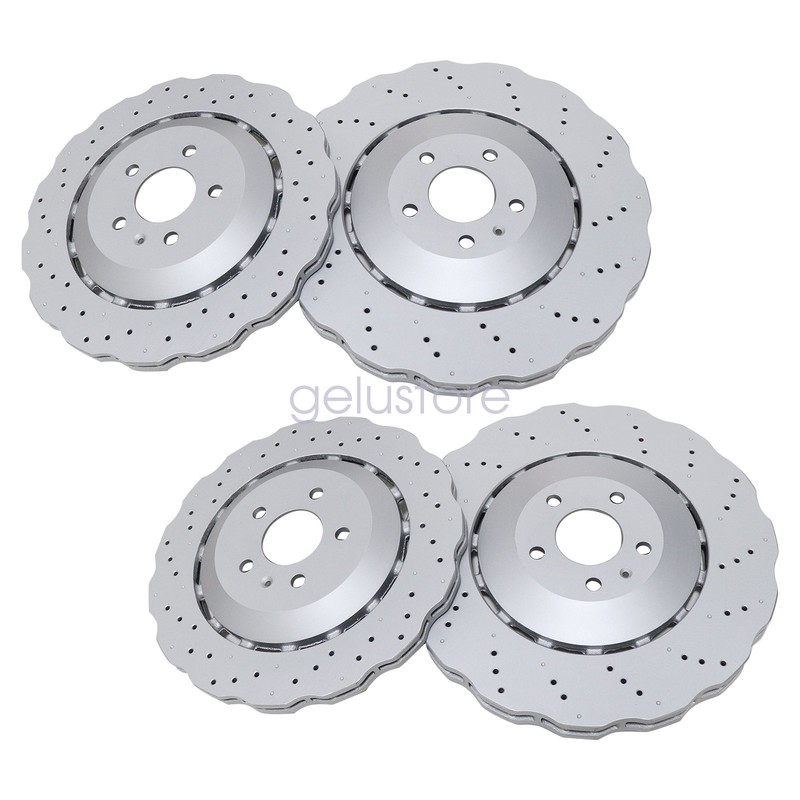 Fits For RS7 2014-2016 Front & Rear Vented Drilled Dimpled Disc Brake Rotors gallery