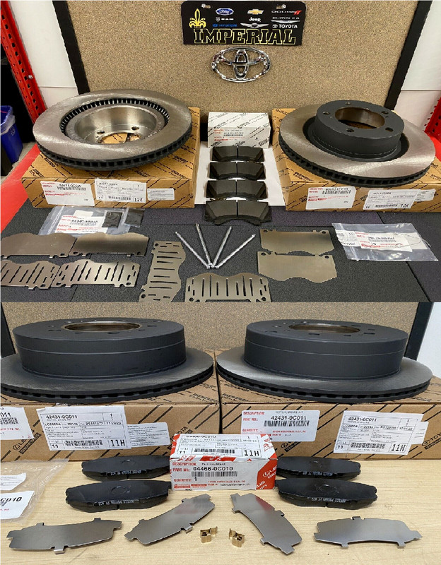 2008-2021 TOYOTA SEQUOIA GENUINE OEM FRONT & REAR BRAKE KIT ROTORS PADS & SHIMS