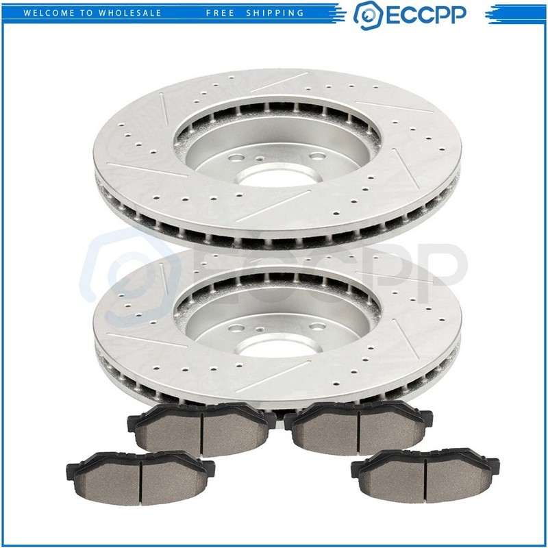 For Honda Element 2003 – 2011 Front Brake Rotors & Metallic Pads Drill Slot
