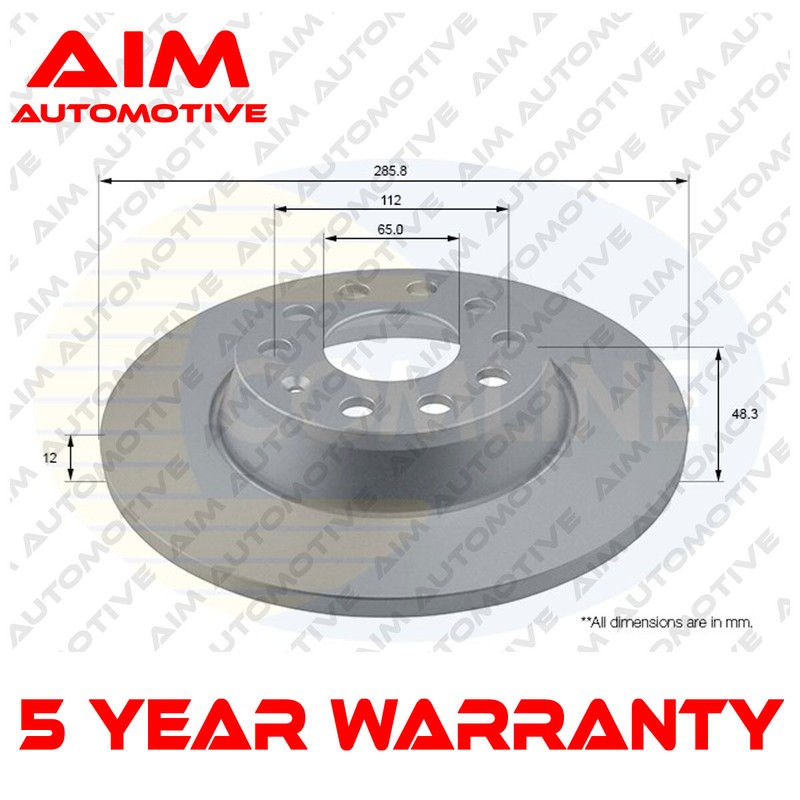 Brake Disc Rear AIM Fits Passat Golf Tiguan CC Scirocco A3 Q3 Yeti Superb Al� #1