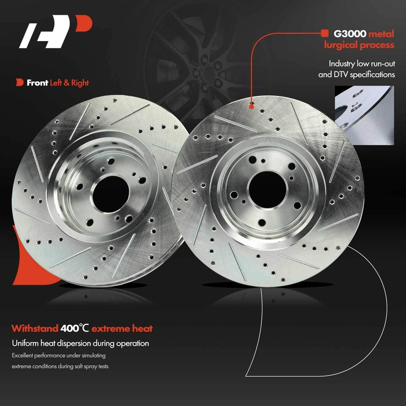 2x Drilled Brake Rotors Front for Acura ILX 2017-2022 Honda Accord 16-17 Civic gallery