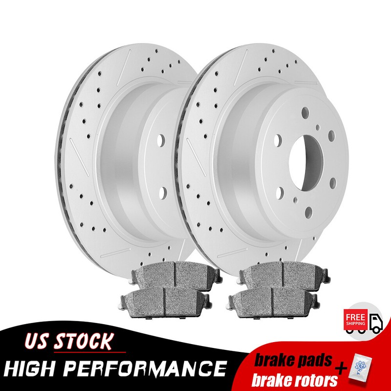 Rear Rotors Brake Pads For Chevy GMC Silverado Sierra 1500 Cadillac Escalade