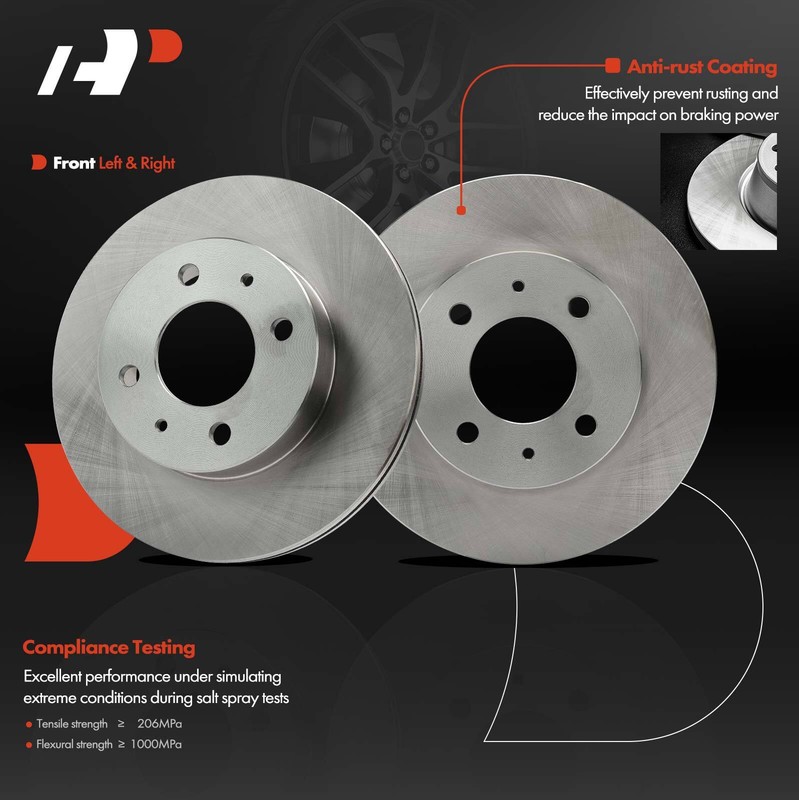 Front Disc Brake Rotors & Ceramic Brake Pads for Hyundai Accent 2000 2001 2002 gallery