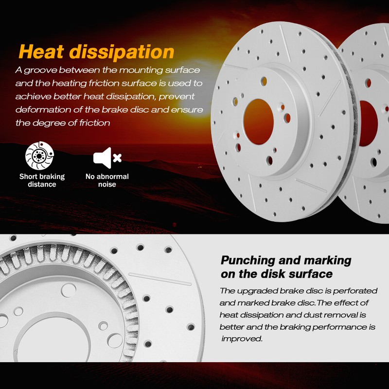 Front Rear Disc Rotors & Ceramic Brake Pads for 2008 - 2014 Toyota Highlander gallery