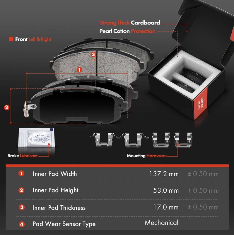 Front Driver & Passenger Side Disc Brake Rotor Brake Pad for Nissan Sentra 13-17 gallery