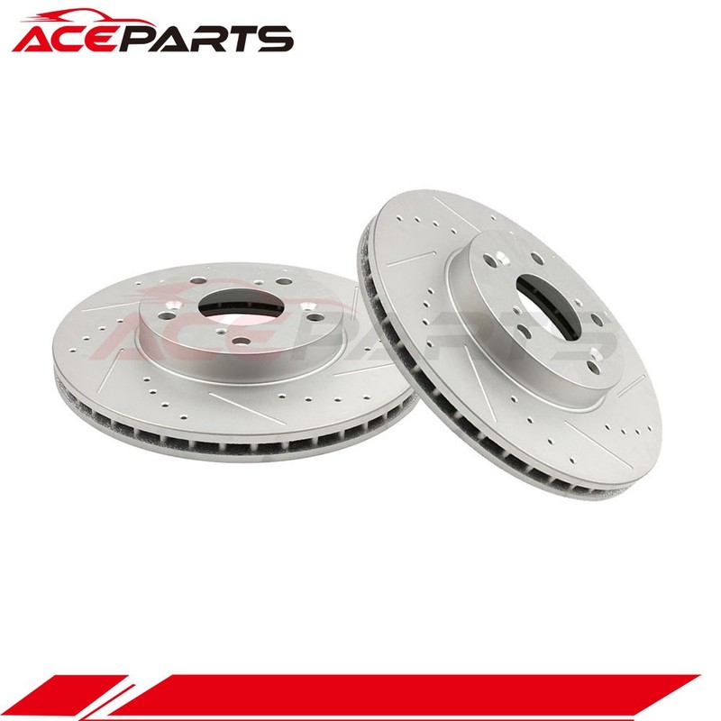 FRONT BRAKE DISC ROTORS FOR 2002 2003 2004 HONDA CR-V DRILLED & SLOTTED 2PCS gallery