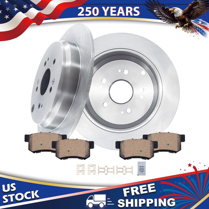 11.99″Rear Brake Rotors Ceramic Pads for 2007 2008 2009 2010 2011 2012 ACURA RDX