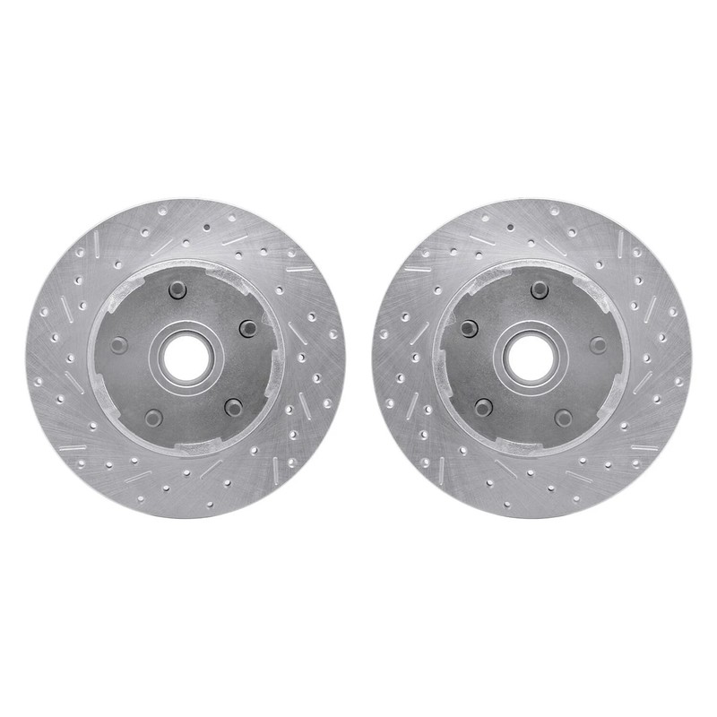 For Ford Mustang 65-67 R1 Concepts Drilled & Slotted Front Brake Rotor Set
