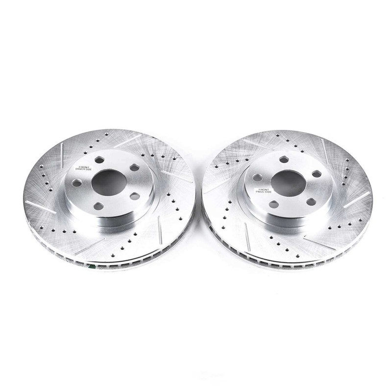Disc Brake Rotor Set-Front Drilled, Slotted and Zinc Plated Brake Rotor Pair