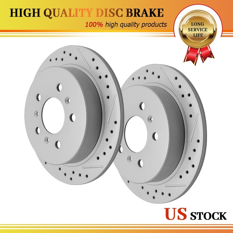 2PCS Rear Brake Rotors For 2006-10 Chevrolet Impala 2008-09 Buick Allure FL L16