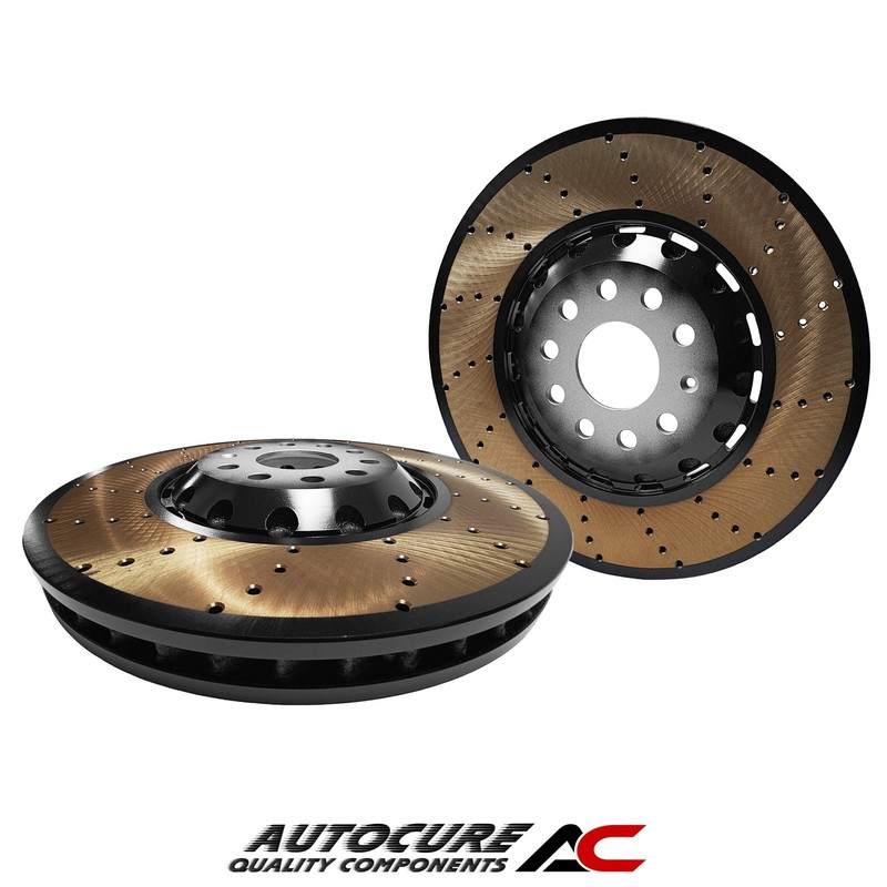 FOR VOLKSWAGEN GOLF GTI/TSI R MK8 DRILLED FRONT VENTED COATED BRAKE DISCS PAIR