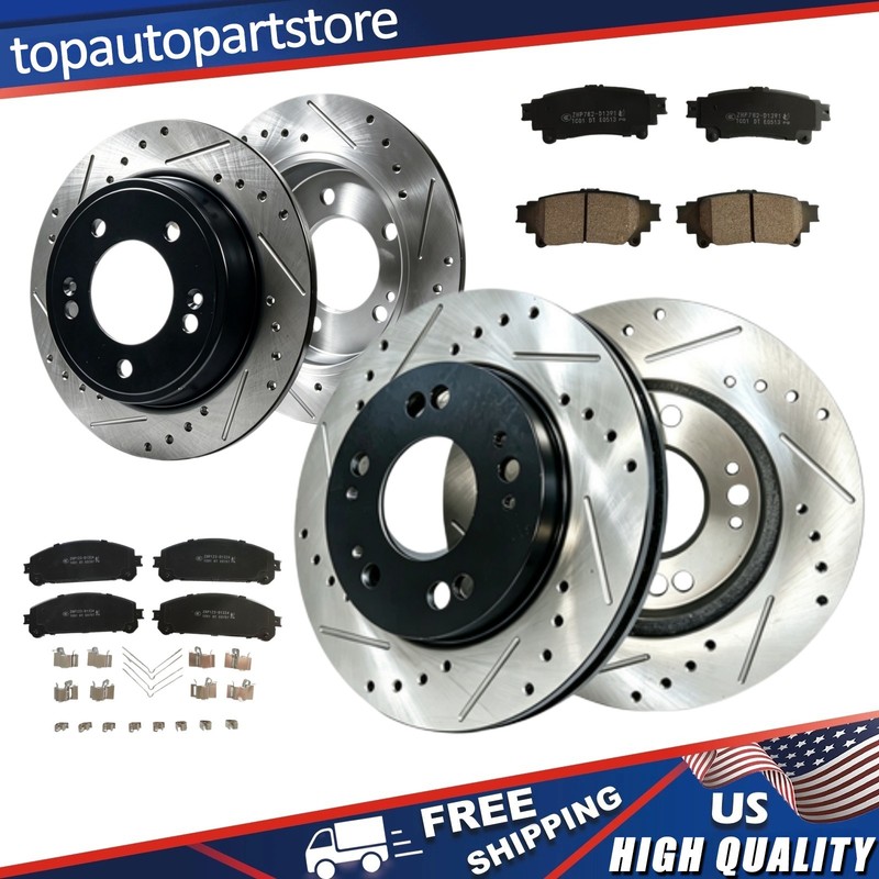 Front Rear Brake Rotors Pads For Toyota Highlander 2015 2016 2017 2018 2019