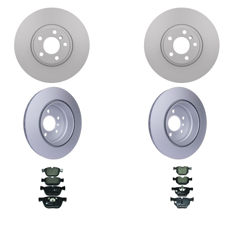 Hella Front and Rear Rotors Low-Met Disc Brake Pad Kit For BMW E70 F15 X5 E71 X6