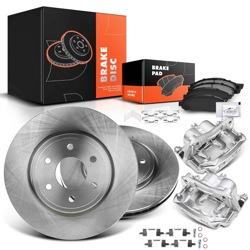 Front Disc Brake Rotors & Pads + Calipers for Nissan Frontier 05-19 Xterra 05-15