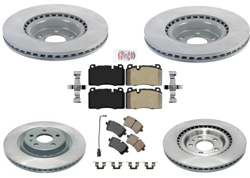 F&R Coated Disc Brake Rotors Pads Fits Porsche Macan 2015-2020 w/ 345MM Rotors