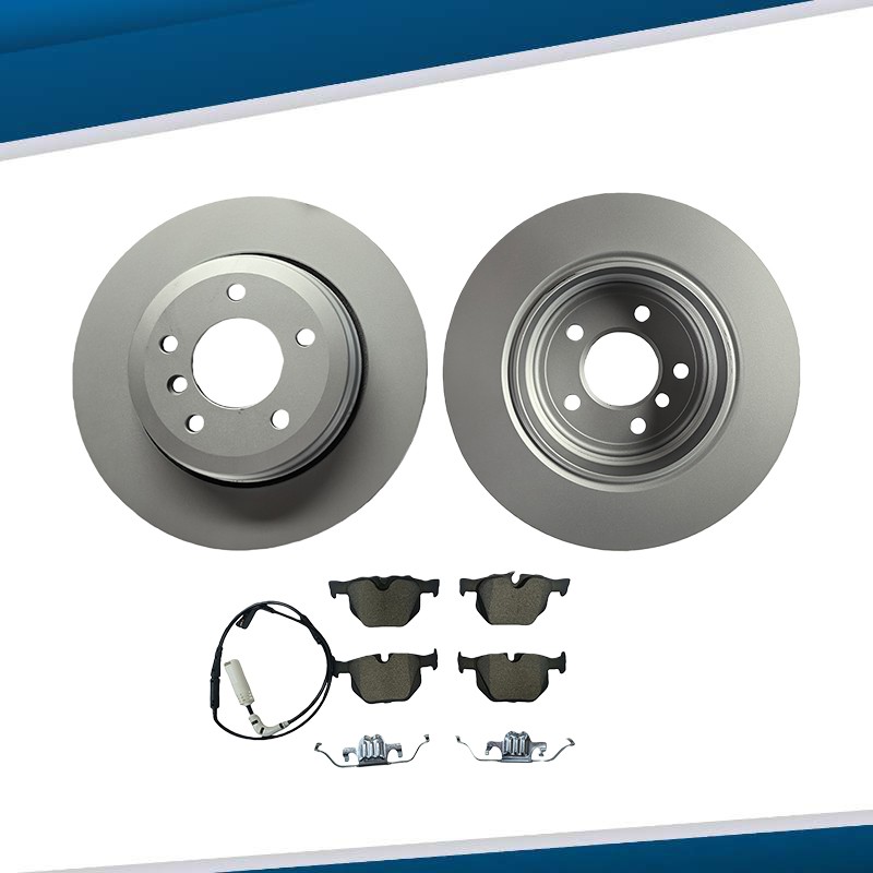 Rear Brake Disc Rotors Ceramic Brake Pads kit For BMW 528i 2008 2009 3.0L