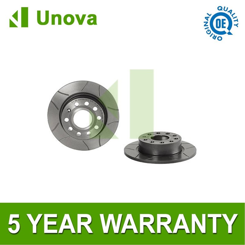 2x Discs Rear Unova Fits Golf Caddy Scirocco Octavia A3 Leon #3