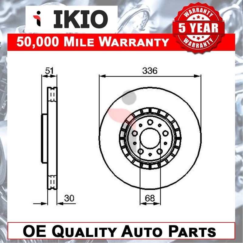 Fits Volvo XC90 2002-2014 + Other Models Brake Disc Front Ikio