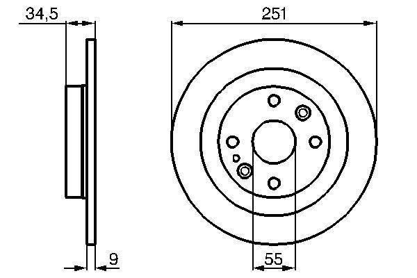 Bosch Rear 2x Brake Disc Fits Mazda MX-5 1993-2005 1.6 1.8 gallery