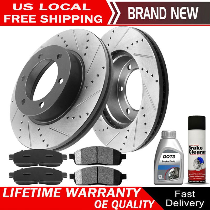 Set Front Brake Rotors And Ceramic Pads For Ford F-150 2006-2008 Lincoln Mark LT